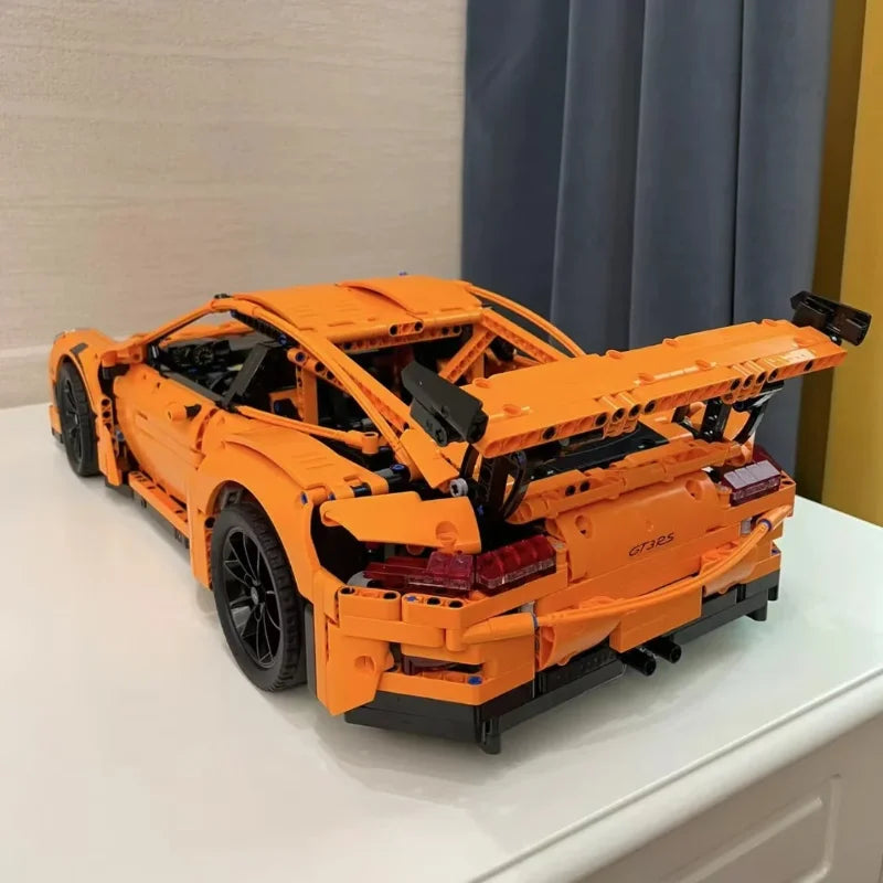 Technical Series 911 GT3 RS Orange Super Sports Car Building Set