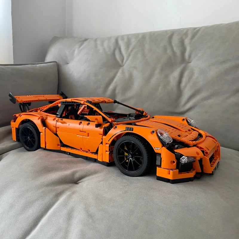 Technical Series 911 GT3 RS Orange Super Sports Car Building Set