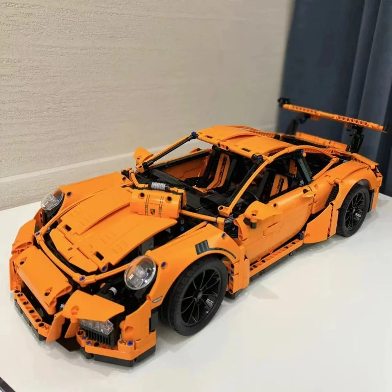 Technical Series 911 GT3 RS Orange Super Sports Car Building Set