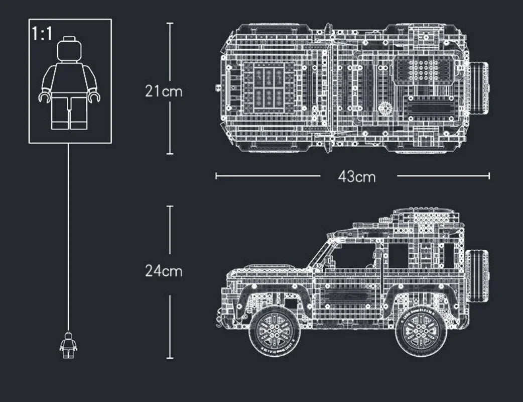 Technical Rover Defender Off-Road Car Model Building Set